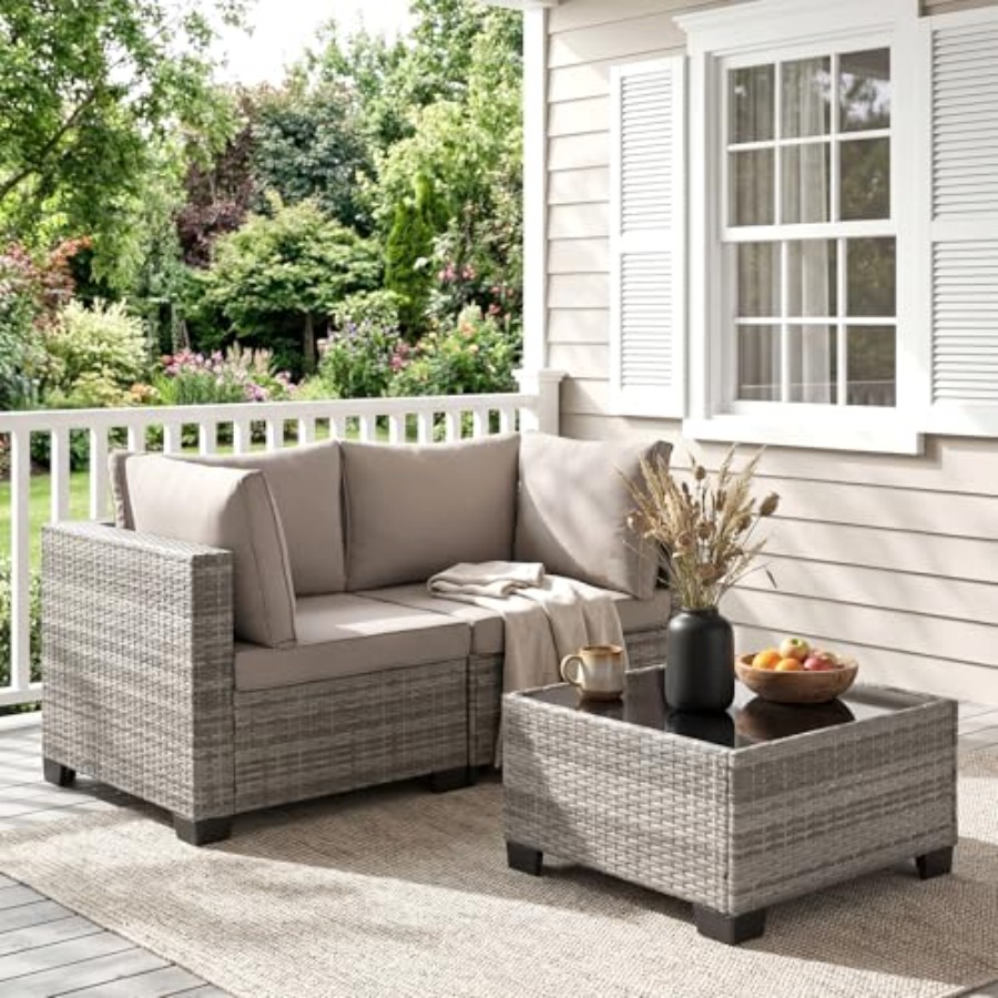 Outdoor Furniture Rattan - Conjunto de Móveis de Pátio em
