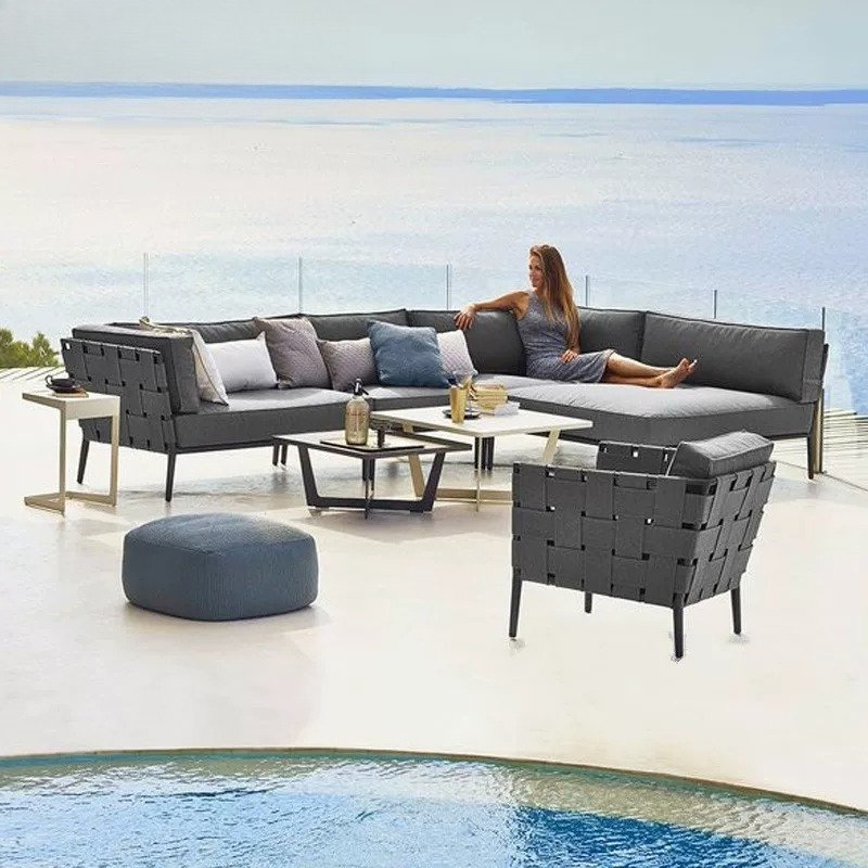 Outdoor Furniture Rattan - Conjunto de sofá e mesa de