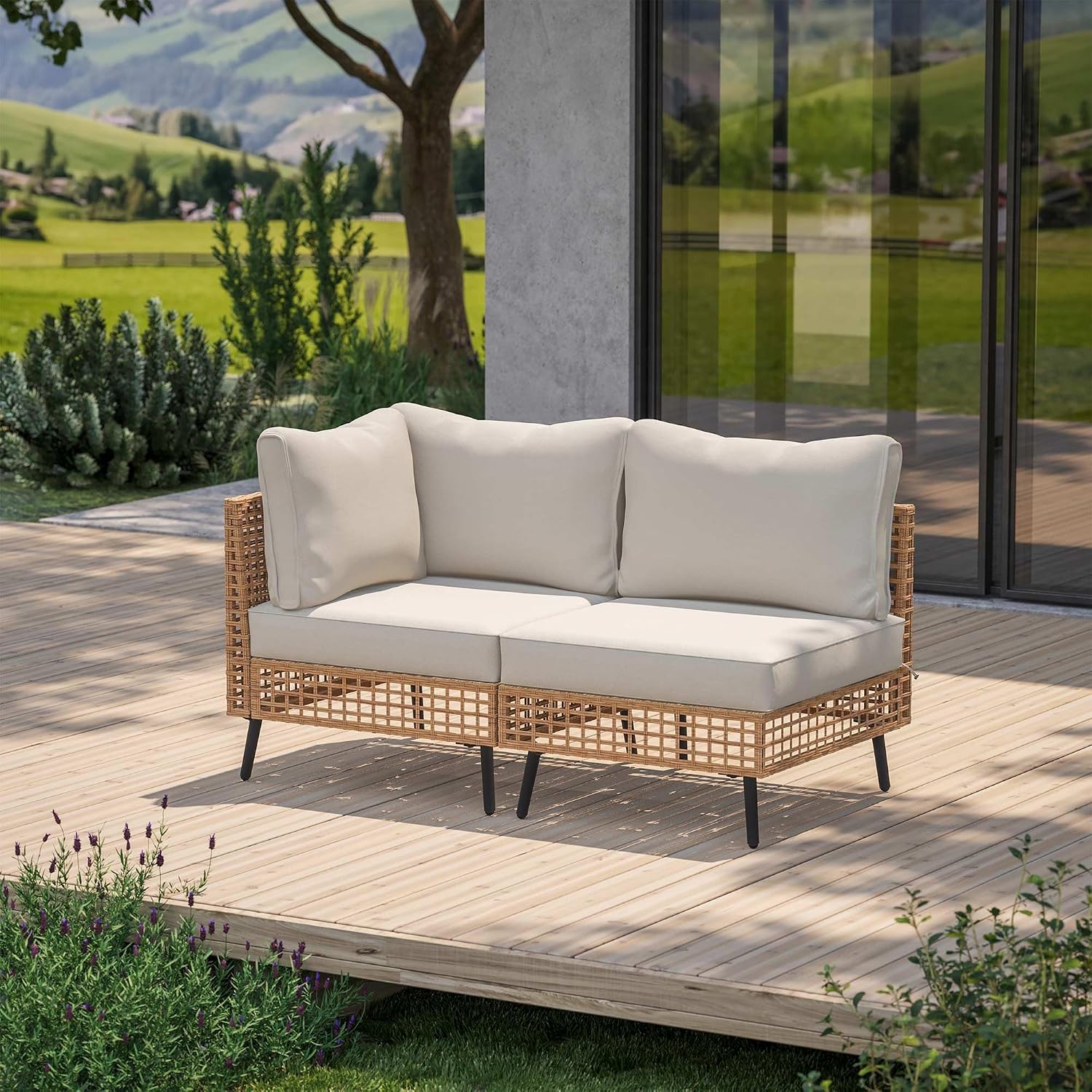 Outdoor Furniture Rattan - Conjunto de Móveis de Jardim em