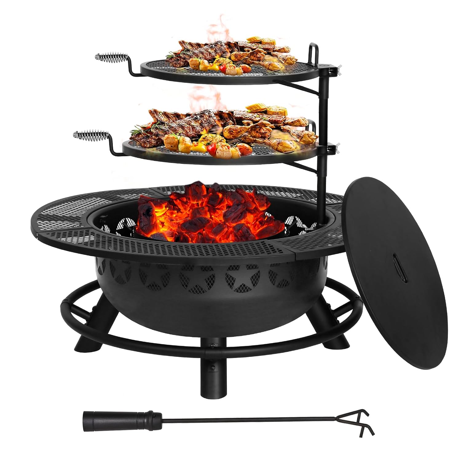 Fire Pit Bowl - Churrasqueira de 35 Polegadas com 2