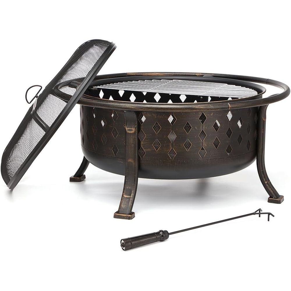 Fogueira de Aço Resistente de  - Fire Pit Bowl avaliação e preço