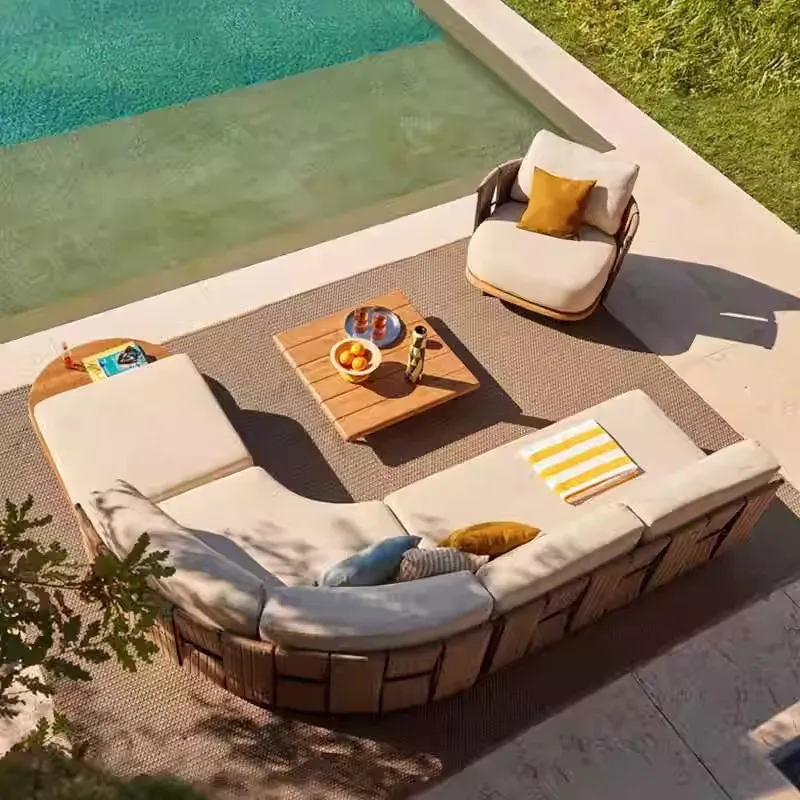 Sofá de vime nórdico para exte - Outdoor Furniture Rattan avaliação e preço
