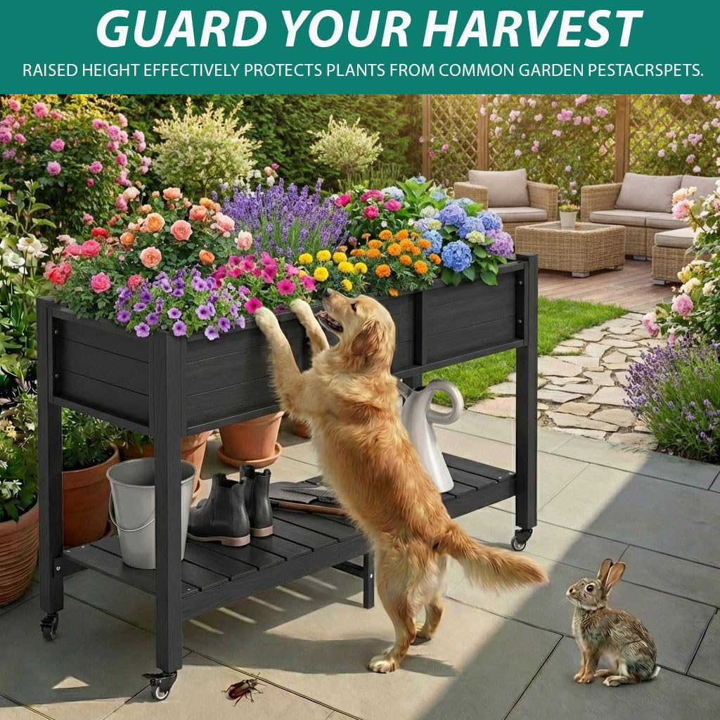 Canteiro Elevado com Rodas, Ca - Garden Storage Box avaliação e preço