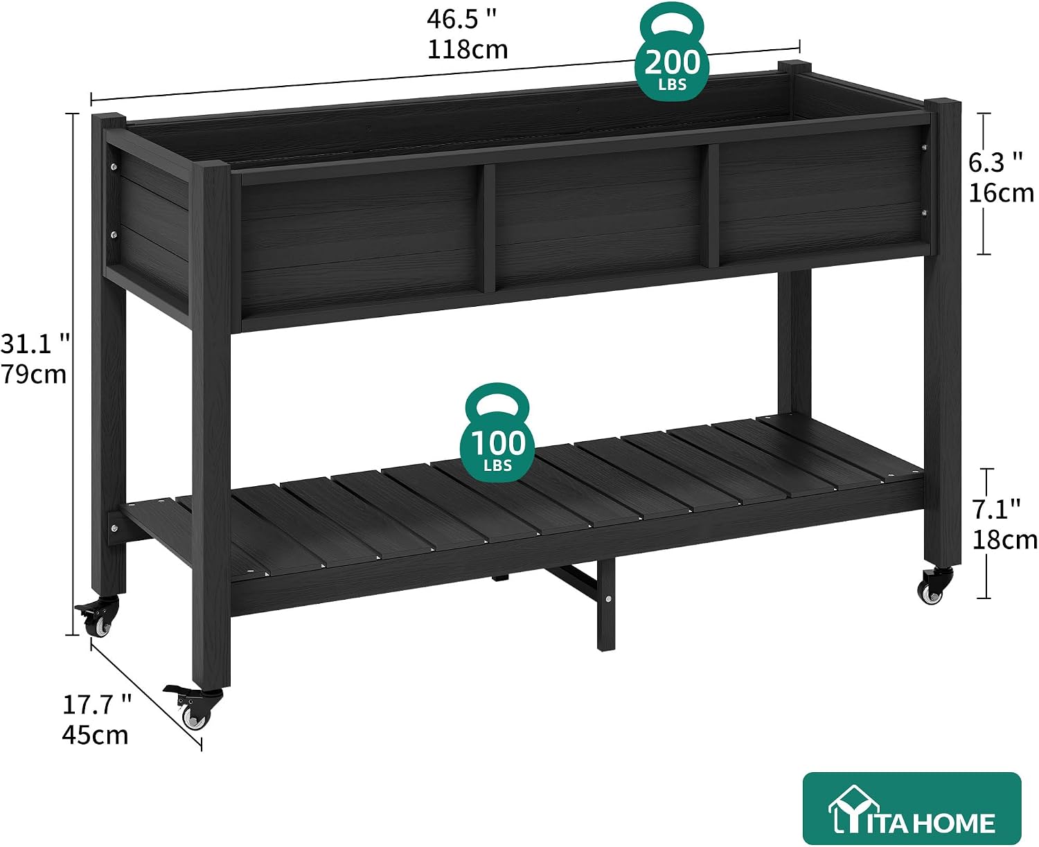 Canteiro Elevado com Rodas, Ca - Garden Storage Box avaliação e preço