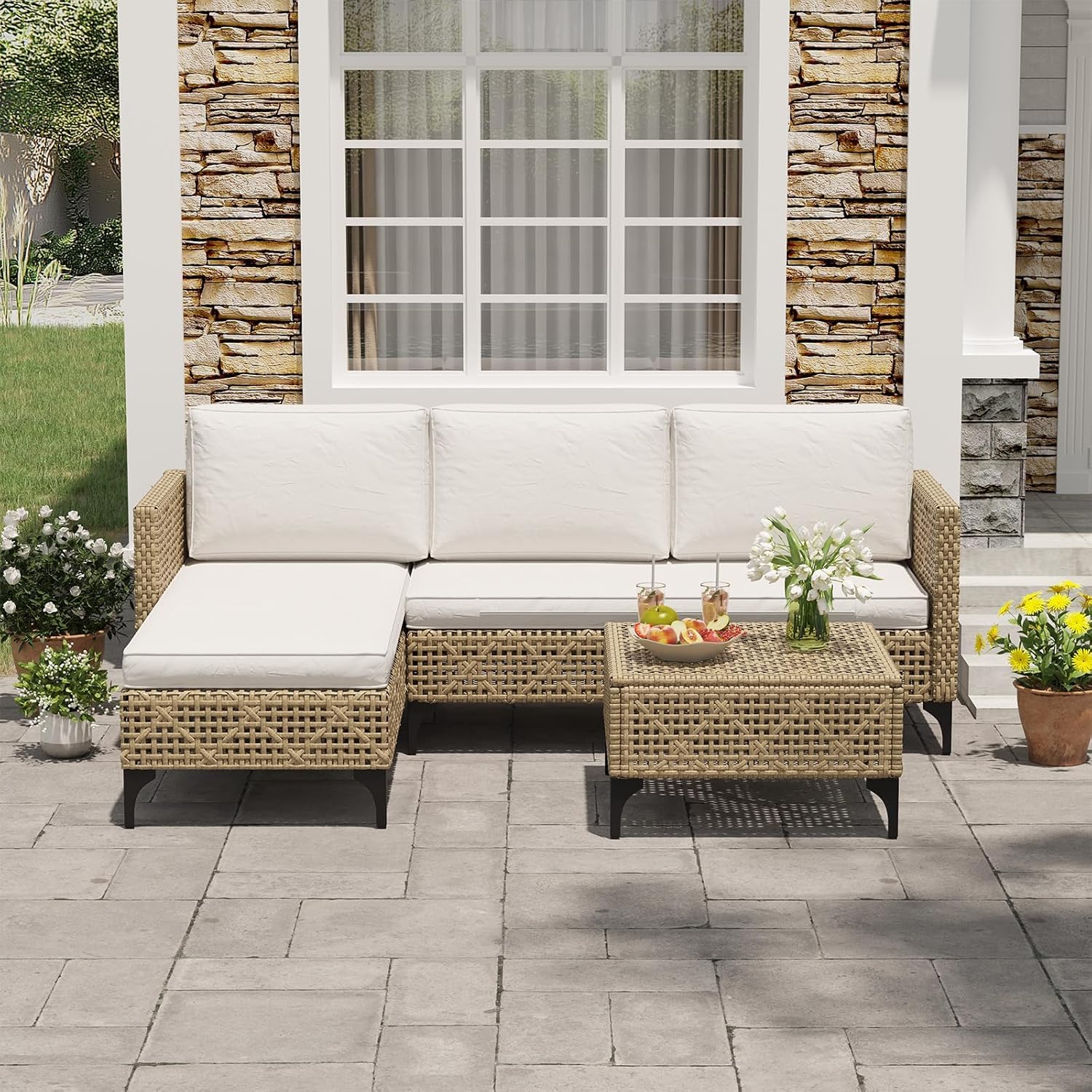 Conjunto de Sofá de Vime para  - Outdoor Furniture Rattan avaliação e preço