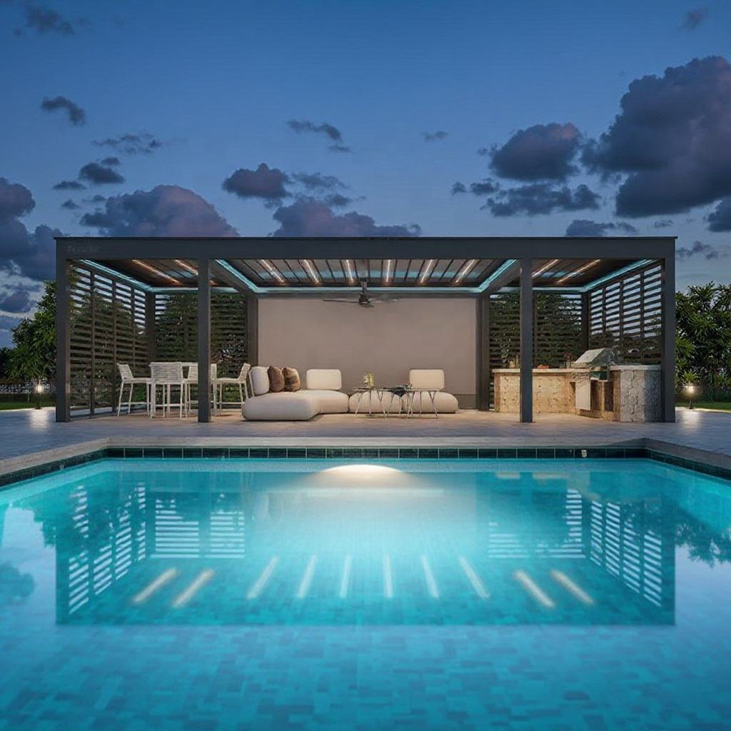 Pérgola Retangular de Liga de  - Outdoor Furniture For Pool avaliação e preço