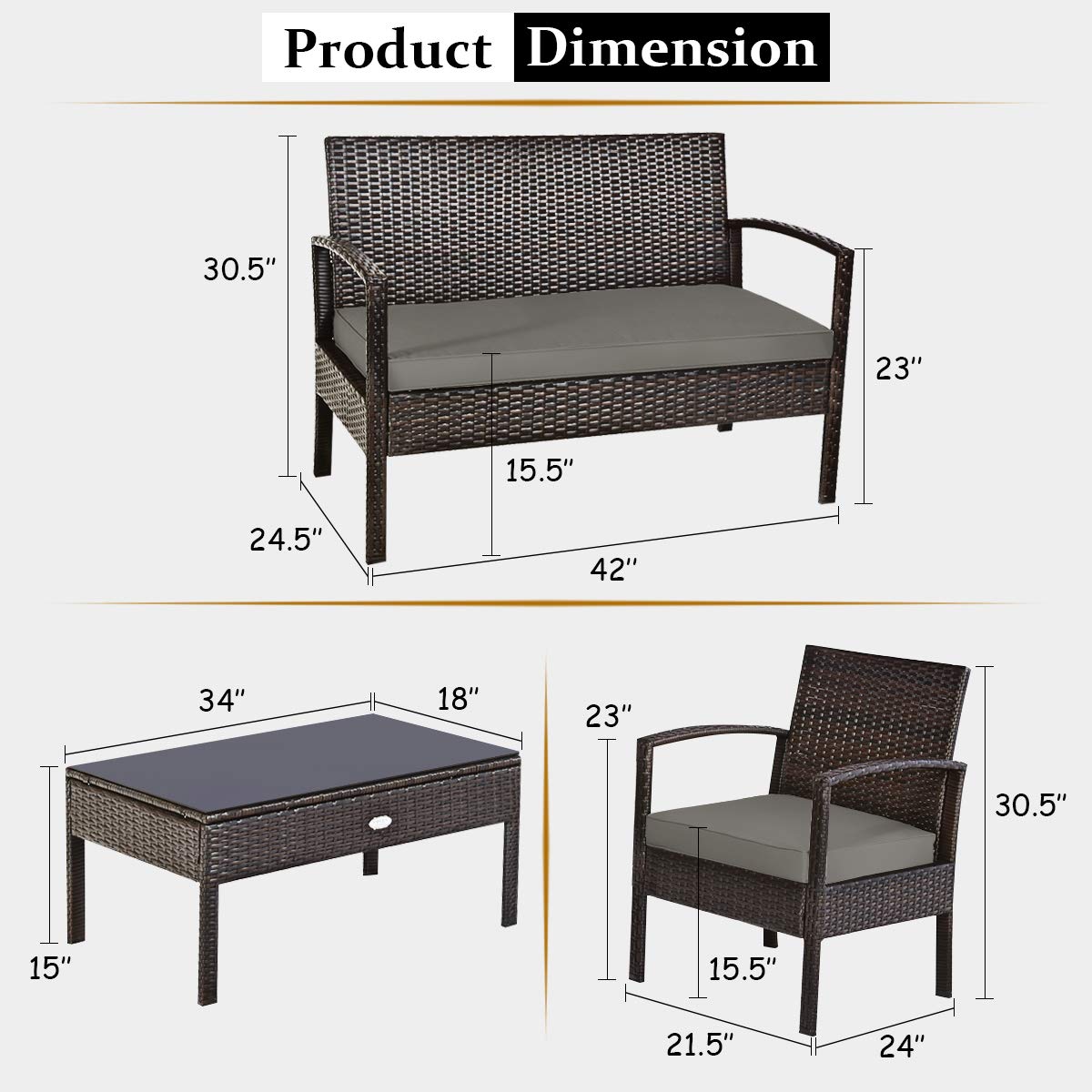 Conjunto de Móveis de Vime par - Outdoor Furniture Rattan avaliação e preço